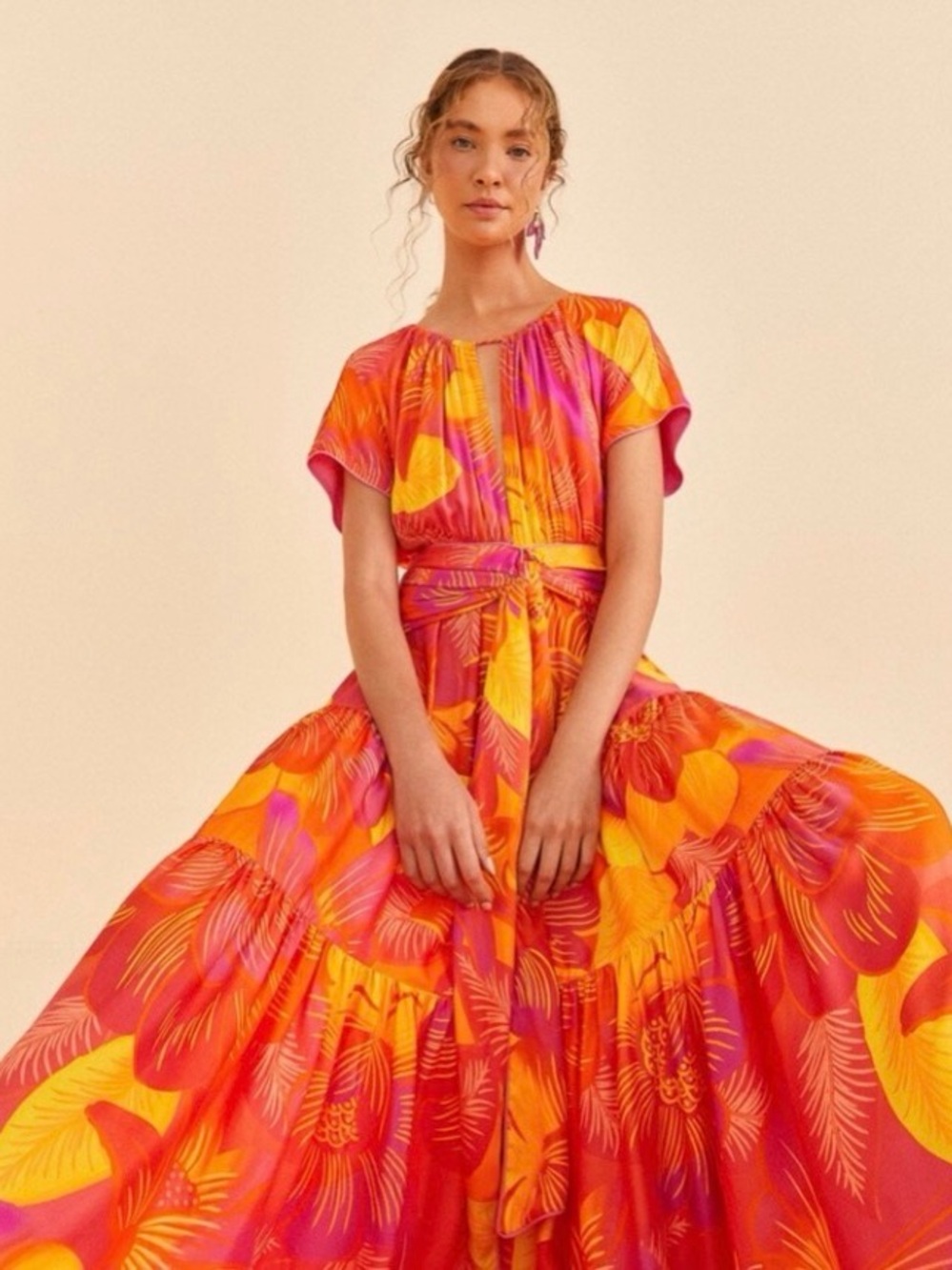Farm Rio Summer Garden Ombre Lenzing™ Ecovero™ Viscose Maxi Dress
